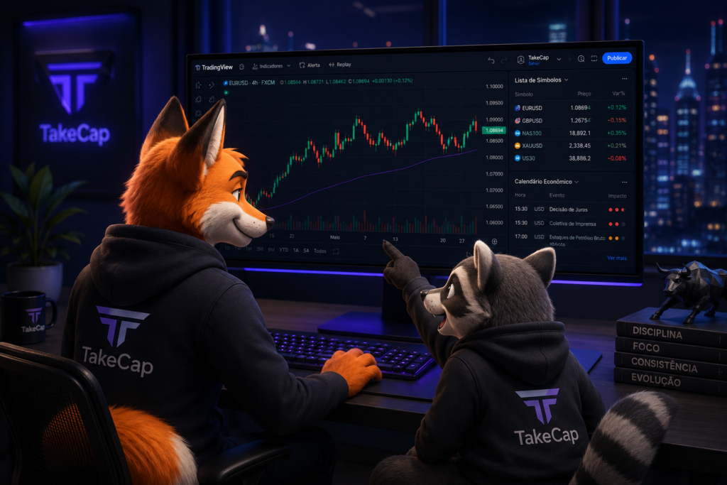 Ilustracao educacional - TakeCap FT prop trading